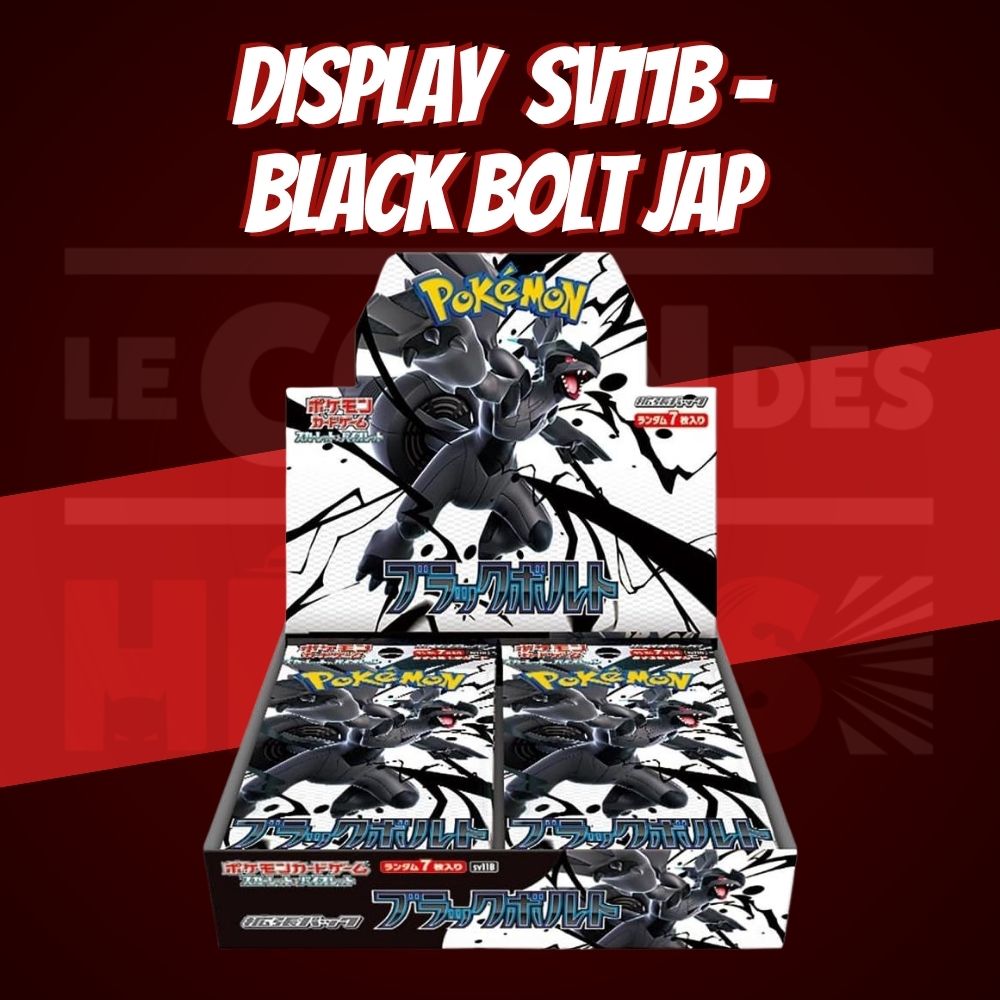 Display Pokémon Black Bolt SV11B – Boîte de 20 Boosters Version Japonaise