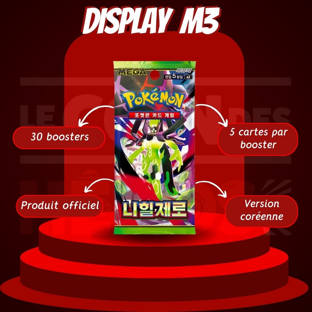 Display Pokémon Nihil Zero M3 – Boîtes de Boosters Version Coréenne