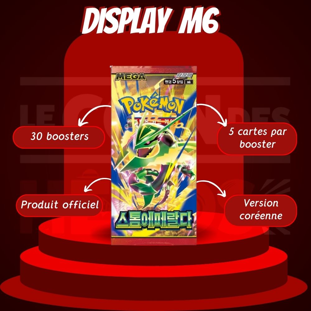 Display Pokémon Storm Emeralda M6 – Boîtes de Boosters Version Coréen