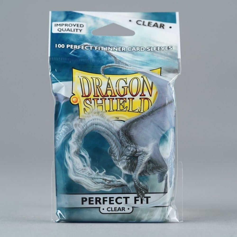 100 Dragon Shield sleeve Perfect Fit : Clear/Clear