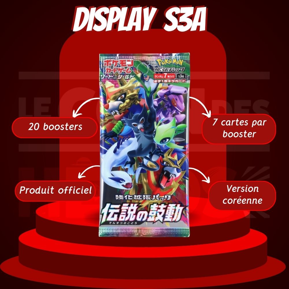 Display Pokémon Legendary Heartbeat S3A – Boîte de Boosters Version Coréenne