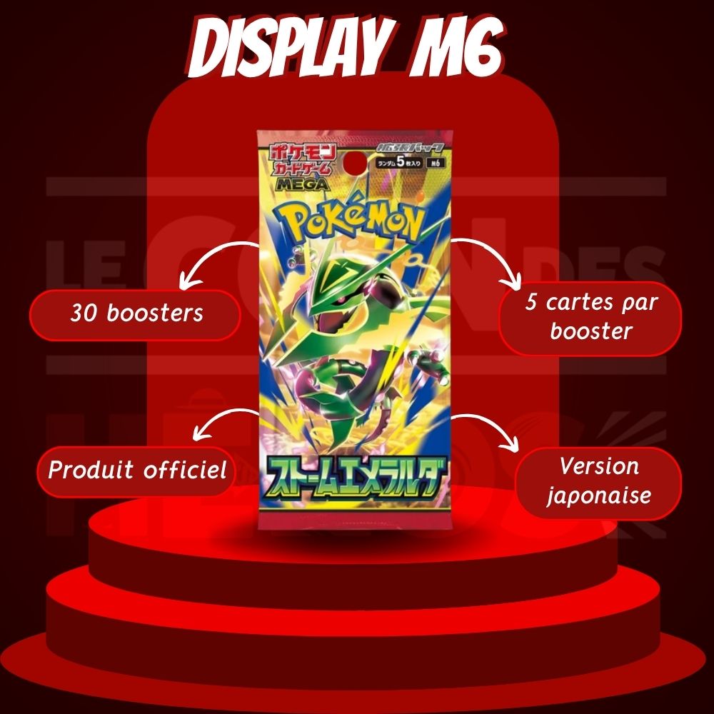 Display Pokémon Storm Emeralda M6 – Boîte de 30 Boosters Japonais