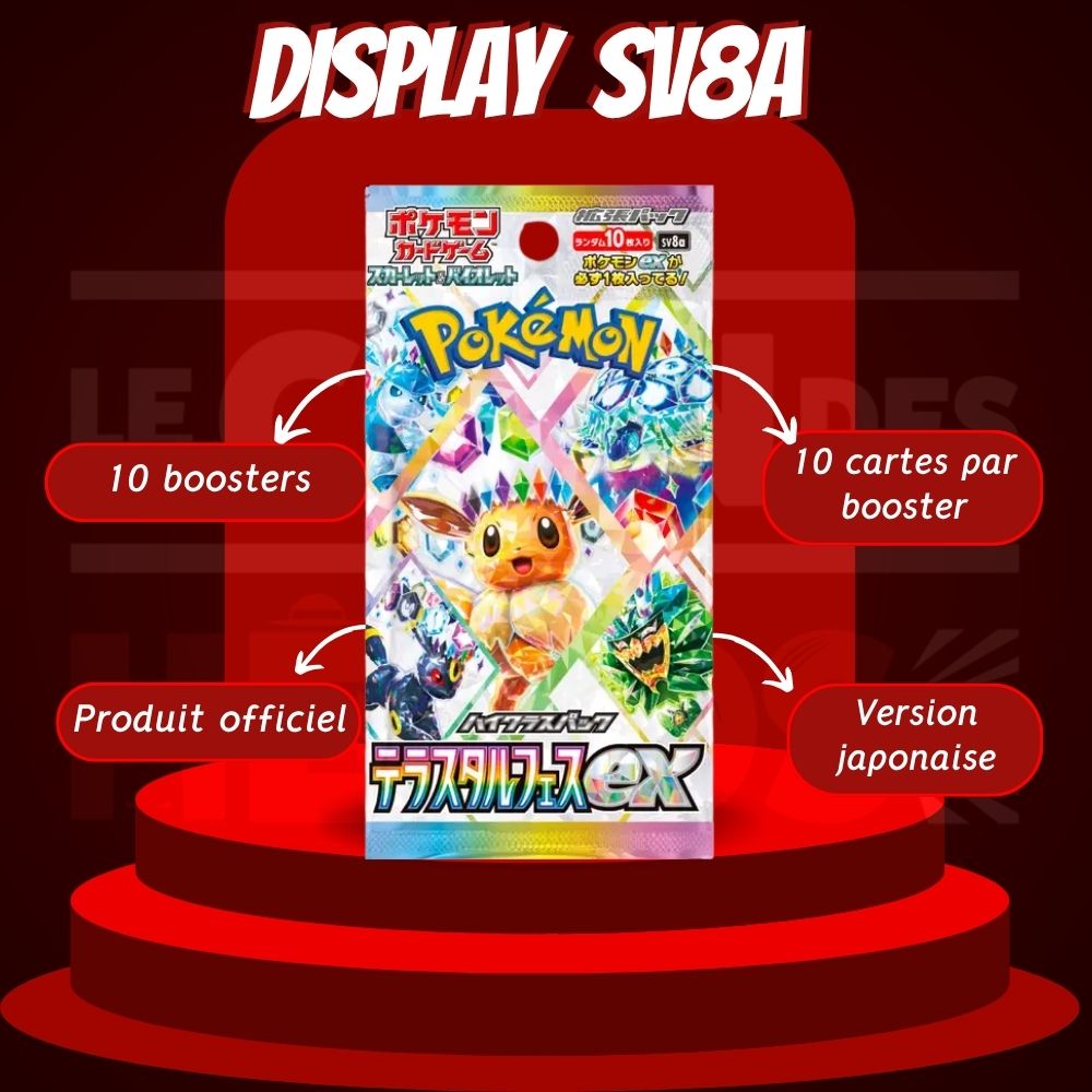 Display Pokémon Terastal Festival ex SV8A – Boîte de 10 Boosters Version Japonaise